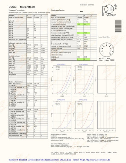 Valvo ECC83 12AX7 Short Plates Angled Getter
