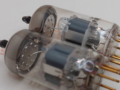 1x Mullard E88CC 6922 Dimple Disc Getter - Mitcham 1970 - AEG-Label - NOS