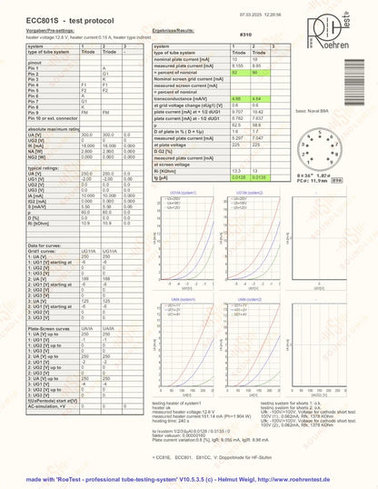 Telefunken ECC801S E81CC 6201 Triple-Mica ◇ Bottom - Germany
