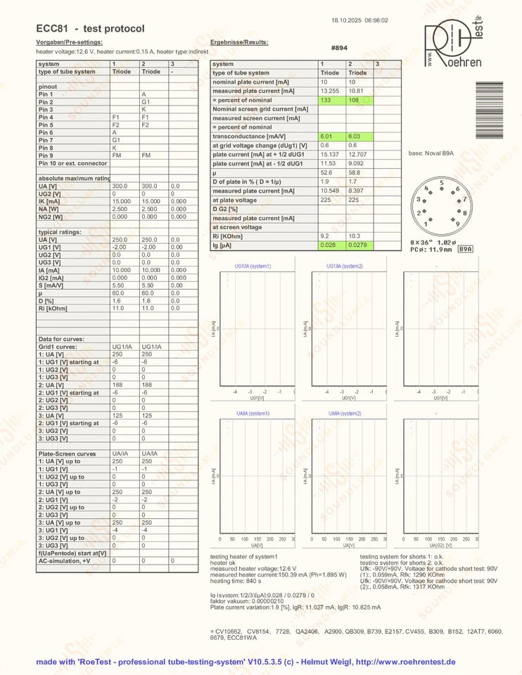 Telefunken ECC81 12AT7 O-getter ◇ Bottom – Berlin