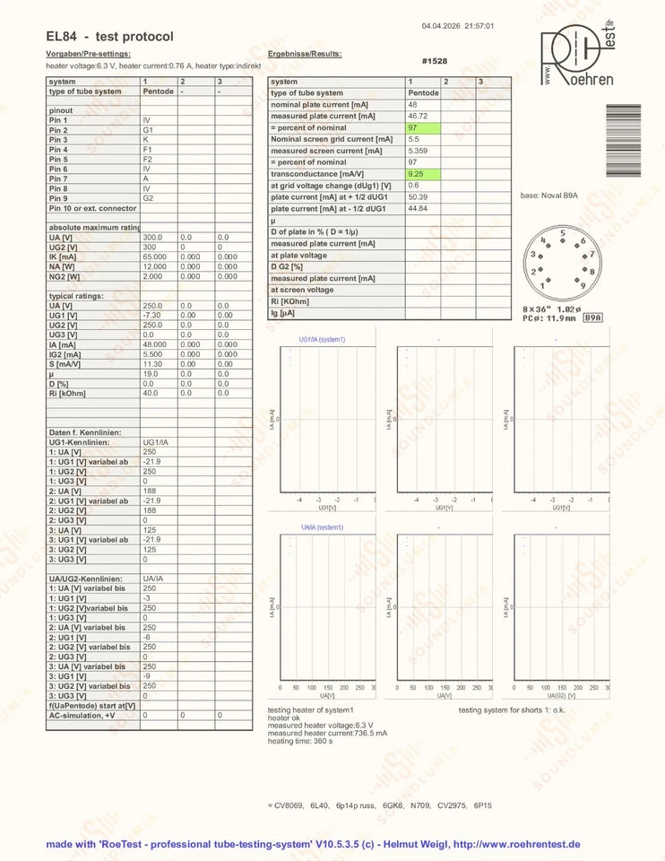 Telefunken EL84 6BQ5 ◇ Unten