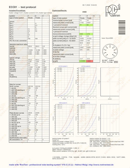 Telefunken ECC81 12AT7 O-getter ◇ Bottom – Berlin