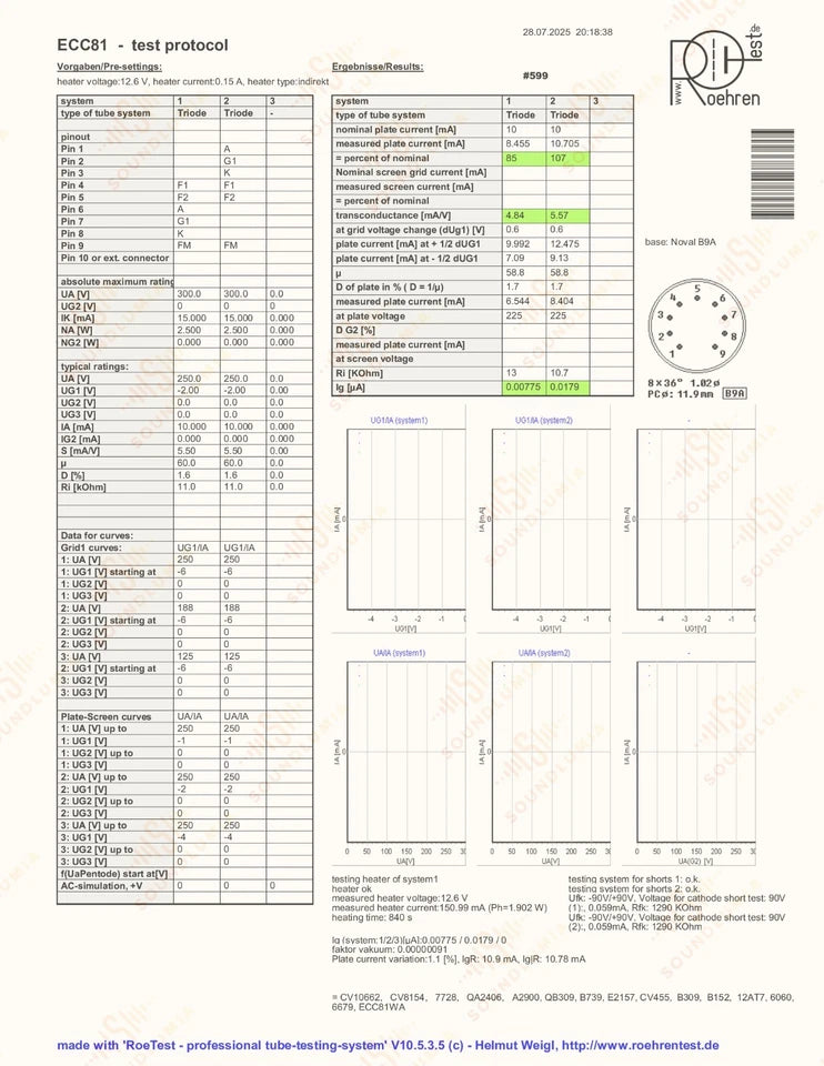 Telefunken ECC81 12AT7 O-getter ◇ Bottom – Berlin
