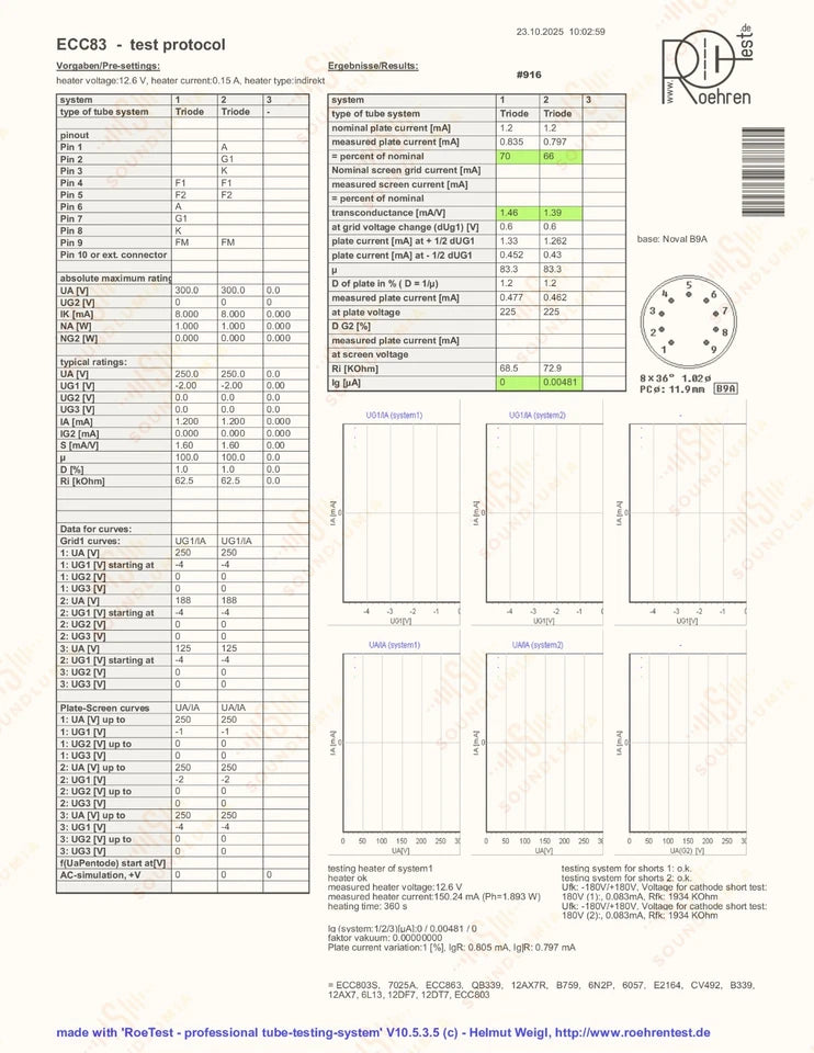 Telefunken ECC83 12AX7 Glatte Platten 