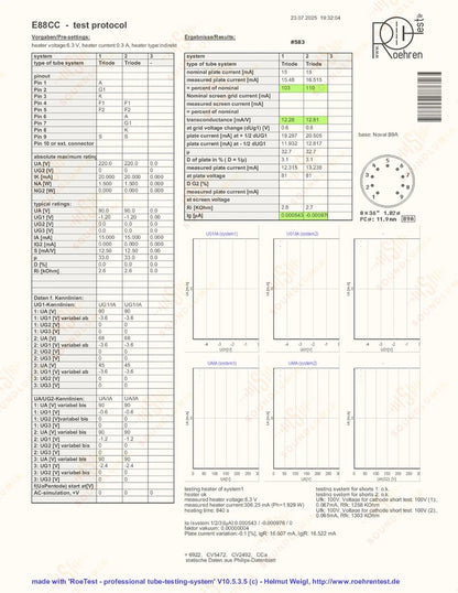 1x Mullard E88CC 6922 Dimple Disc Getter - Mitcham 1970 - AEG-Label - NOS
