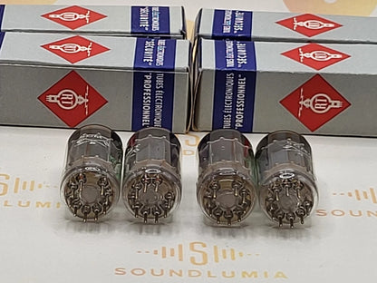 4x La Radiotechnique Philips France ECC82 Long Plates -Surenese FR '59 Same Code - NIB NOS