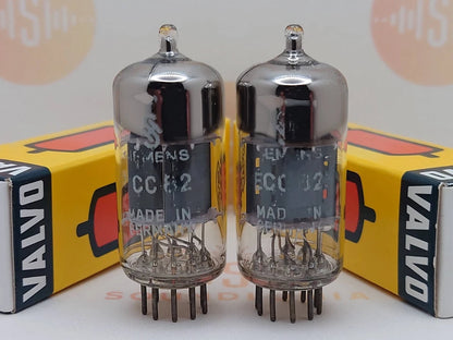 Valvo Hamburg ECC82 Short Plates 30° O-Getter
