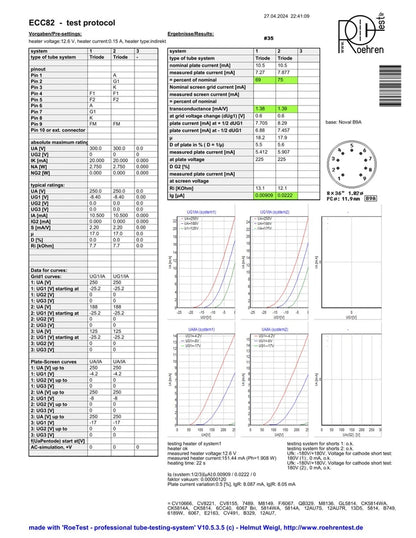 Valvo ECC82 12AU7 Long Plates 30° Hamburg