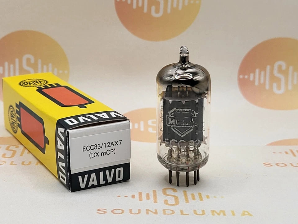 1x Valvo ECC83 Lange Platten Folie D Getter Original Box - Hamburg '54 (DX mCP) NIB 