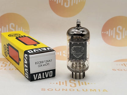 1x Valvo ECC83 Lange Platten Folie D Getter Original Box - Hamburg '54 (DX mCP) NIB 