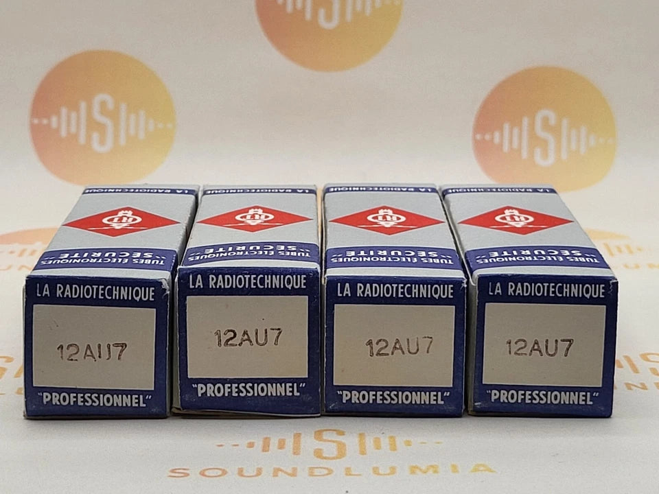 4x La Radiotechnique Philips France ECC82 Long Plates -Surenese FR '59 Same Code - NIB NOS