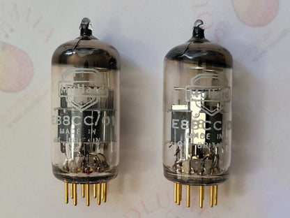 Mullard E88CC/01 = CV2493 = 6922 Passendes Paar - Blackburn 1960 - Gleicher Code - NOS