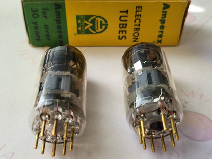 Amperex 6922 USN-CEP Tubes O-getter Matched Pair - 1963 USA White Print - NOS