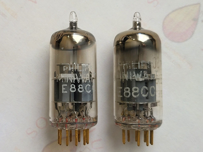Philips Miniwatt SQ E88CC 6922 Tubes D-getter Matched Pair - Holland 1960  - NOS