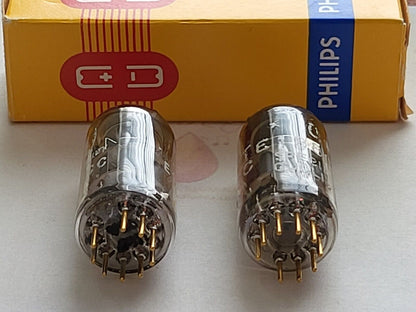 Philips SQ E188CC 7308 Matched Pair - Large Halo Getter -  Holland 1959/60 - NOS