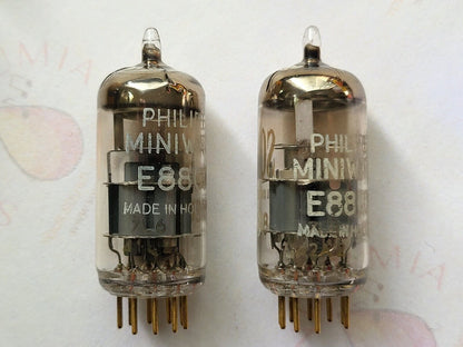 Philips Miniwatt SQ E88CC 6922 Vorverstärkerröhren, passendes Paar – Holland 1961/62 – NOS