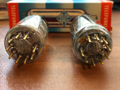 Telefunken E88CC 6922 Vorverstärkerröhren, passendes Paar – Ulm 1966 – Diamond Bottom – NOS 