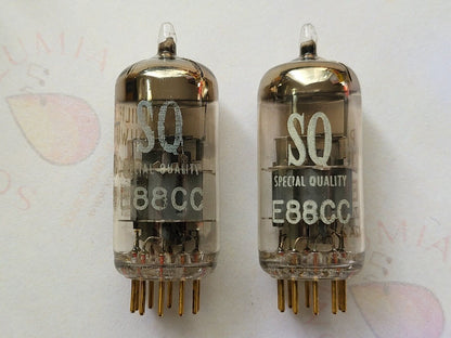 Philips Miniwatt SQ E88CC 6922 Vorverstärkerröhren, passendes Paar – Holland 1961/62 – NOS