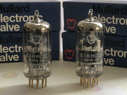 Mullard E188CC 7308 Vorverstärkerröhren, passendes Paar – Holland 1964 – gleicher Code – NOS