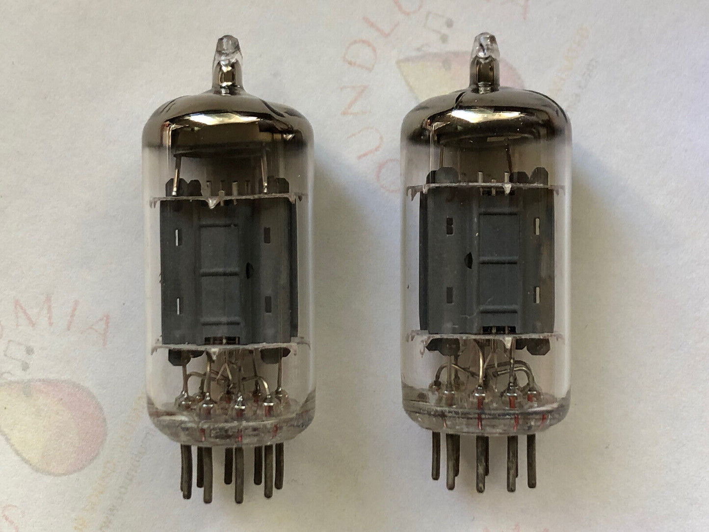 Siemens ECC82 12AU7 Preamp Tubes Matched Pair - Gray Plates - Munich 1960 - NOS