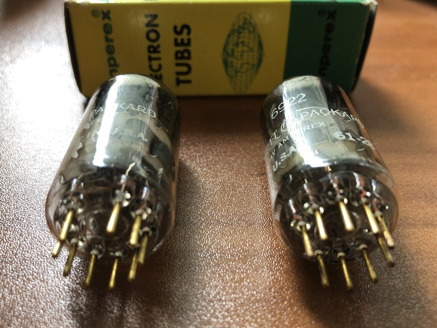 Amperex 6922 Preamp Tubes D-getter - HP Select - 1960 USA - Matching codes - NOS