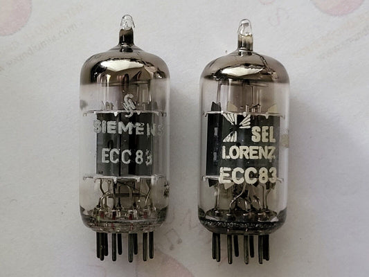 Siemens ECC83 12AX7 Matched Pair Double Arm w/ Lorenz Label - Munich I63 - NOS