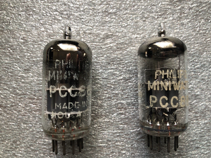 Philips PCC88 7DJ8 6DJ8 D-Getter Vorverstärkerröhren, passendes Paar, Holland 1958/59 - NOS 