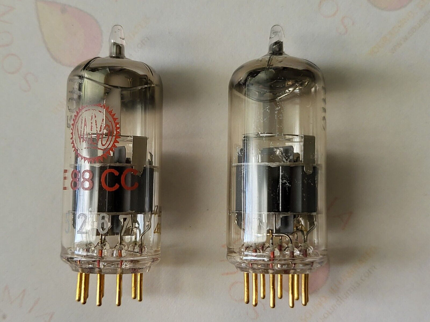 Philips E88CC D-getter Matched Pair Valvo Telefunken Labels - Holland 1958 - NOS