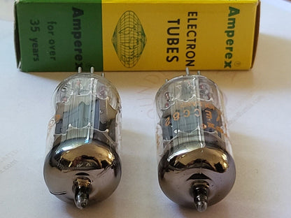 Amperex 12AU7 ECC82 Röhren, passendes Paar – Orange Globe – Holland 1960 – extrem selten – NOS 