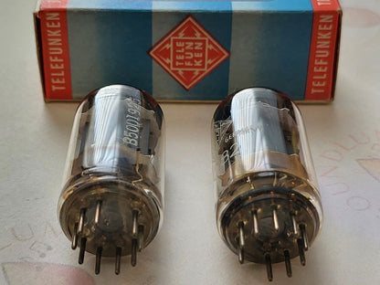 Telefunken ECC82 Long Smooth Plates Matched Pair - Berlin 1961 - Same code - NOS