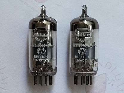 Mullard ECC88 6DJ8 BVA Matched Pair - Blackburn 1961 GA1 - Gleicher Code - 125 % NOS