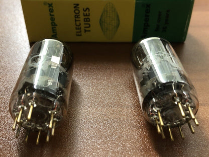 Amperex PQ 6922 E88CC Preamp Tubes Matched Pair - O-getter- USA 1963 7L4  -  NOS