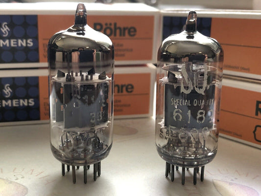 Siemens 6189 12AU7 ECC82 Preamp Tubes Matched Pair  - Munich 1968/69 - Near NOS