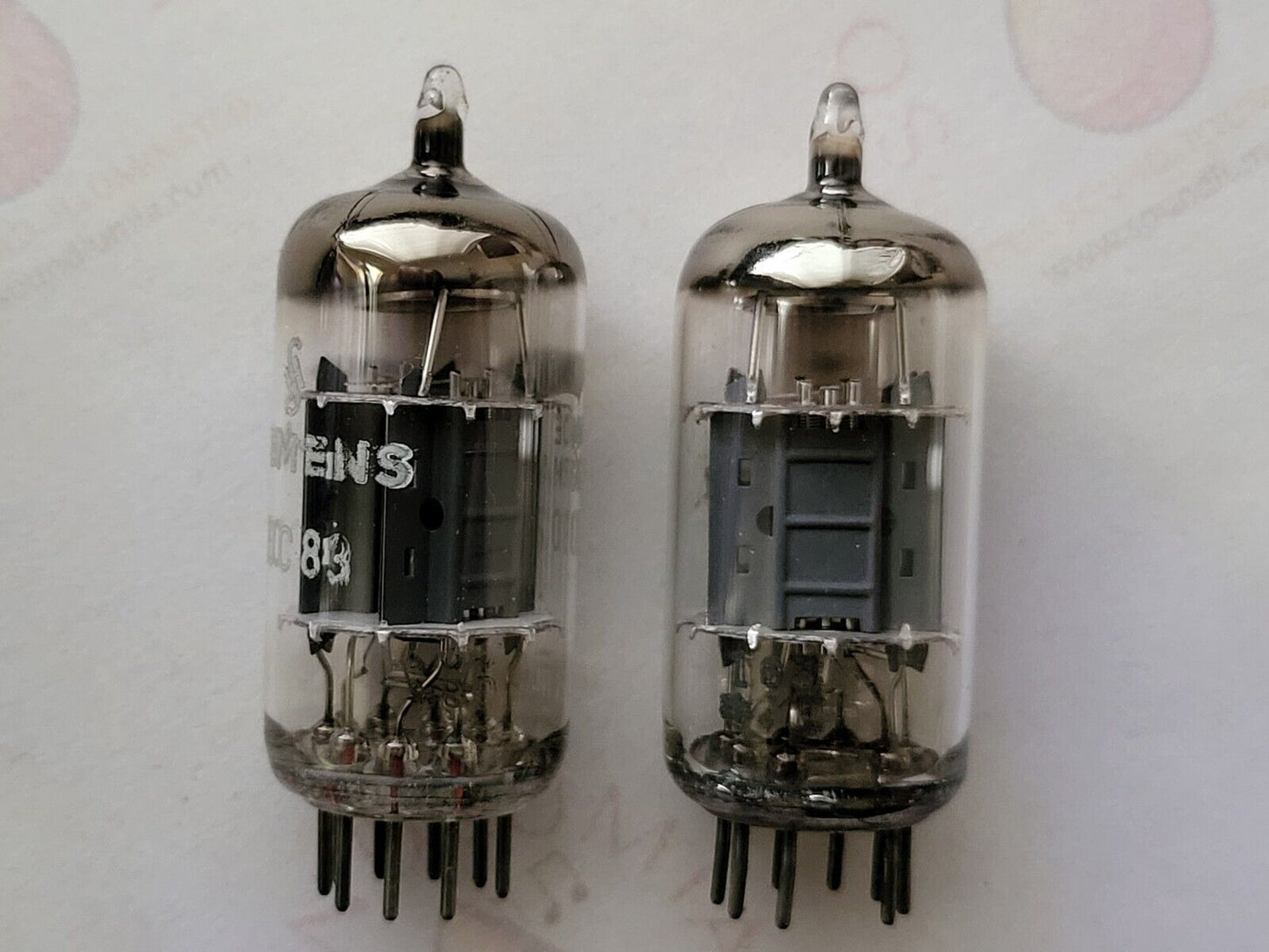 Siemens ECC83 12AX7 Matched Pair Double Arm w/ Lorenz Label - Munich I63 - NOS