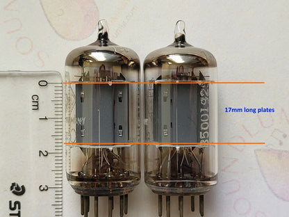 Telefunken ECC82 Long Smooth Plates Matched Pair - Berlin 1961 - Same code - NOS