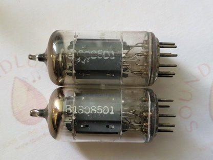 Telefunken ECC83 Long Smooth Plates Matched Pair ◇ Bottom - Berlin 1968 - NOS