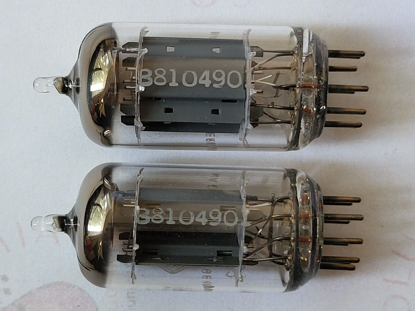 Telefunken ECC83 Long Smooth Plates Matched Pair - Berlin 1964 - Same code - NOS
