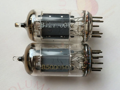 Telefunken ECC83 Long Smooth Plates Matched Pair ◇ Bottom - Berlin 1960 - NOS