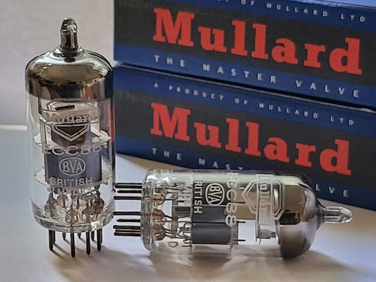 Mullard ECC88 6DJ8 BVA Matched Pair - Blackburn 1961 GA1 - Gleicher Code - 125 % NOS