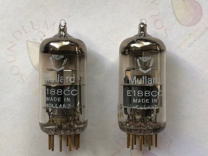 Mullard E188CC 7308 Vorverstärkerröhren, passendes Paar – Holland 1964 – gleicher Code – NOS