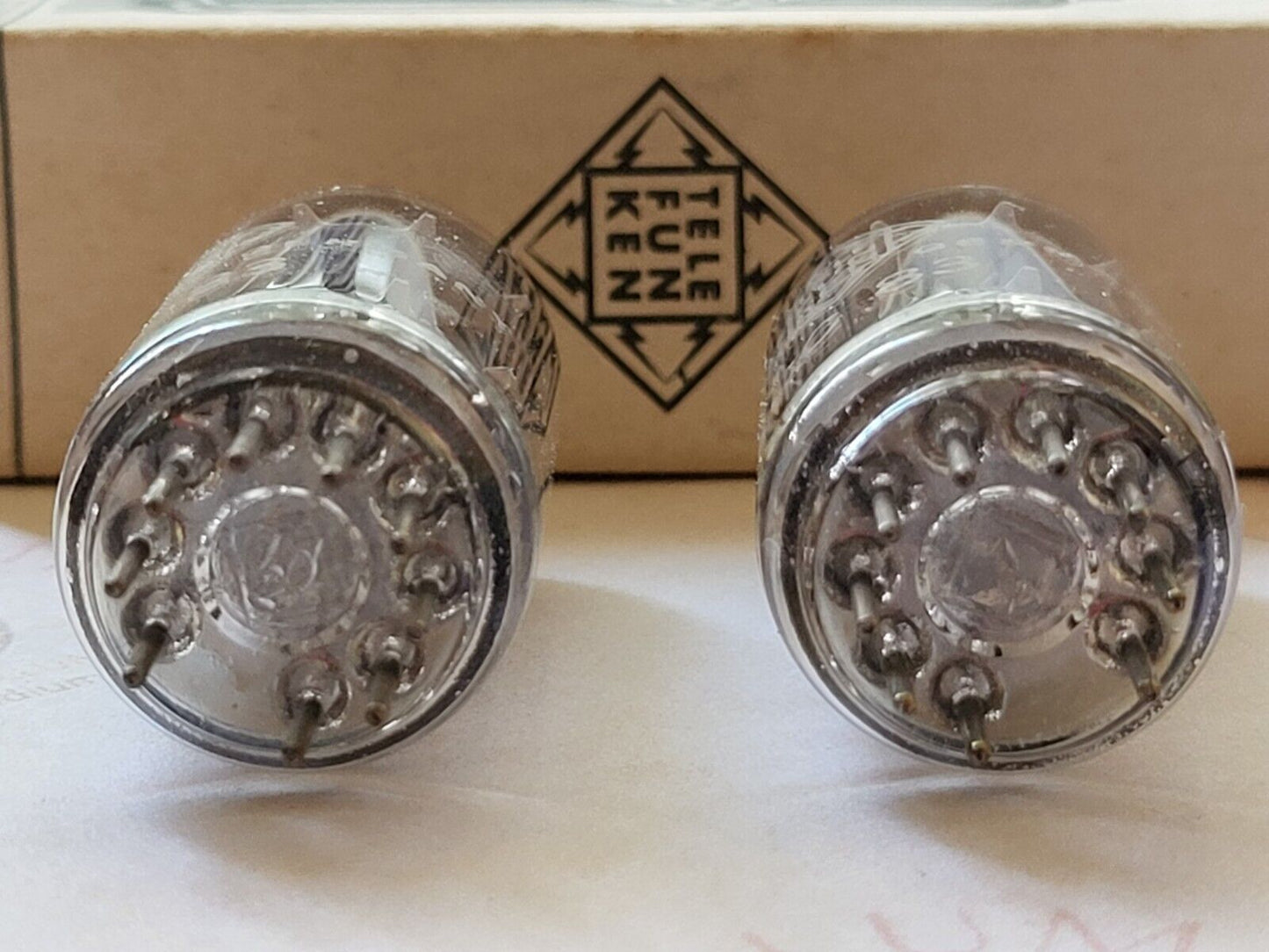 Telefunken ECC83 Long Smooth Plates Matched Pair - Berlin 1964 - Same code - NOS