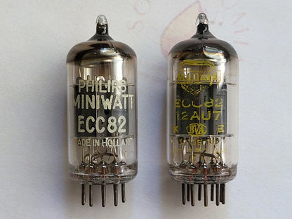 Mullard 12AU7 ECC82 Matched Pair - Philips/Yellow Print - Blackburn 1962/63 Gf1