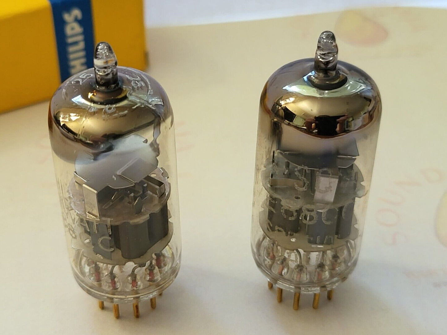 Philips Miniwatt SQ E88CC 6922 Tubes D-getter Matched Pair - Holland 1960  - NOS