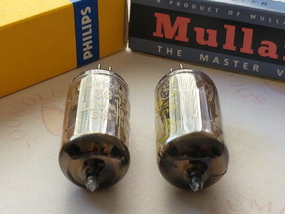 Mullard 12AU7 ECC82 Matched Pair - Philips/Yellow Print - Blackburn 1962/63 Gf1