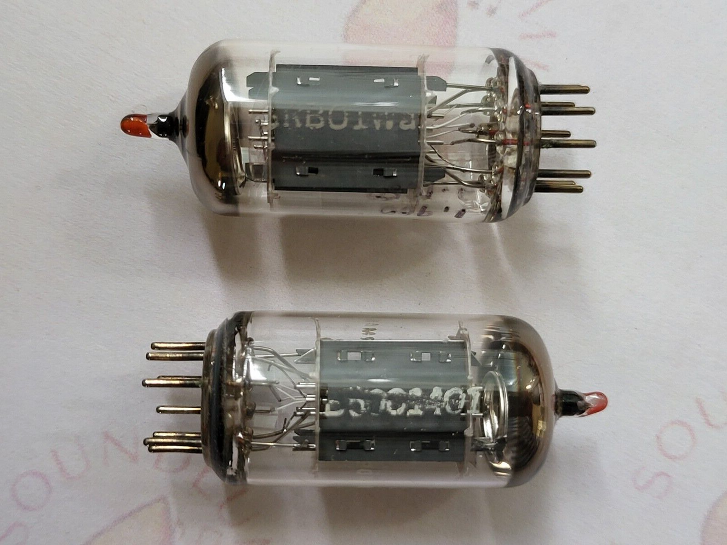 Telefunken ECC83 12AX7 Matched Pair 17mm Smooth Plates Red Tip Berlin 1961 - NOS