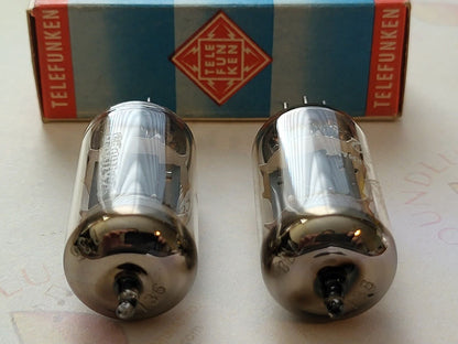 Telefunken ECC82 Long Smooth Plates Matched Pair - Berlin 1961 - Same code - NOS