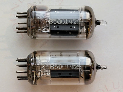 Telefunken ECC82 Long Smooth Plates Matched Pair - Berlin 1961 - Same code - NOS