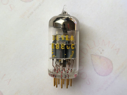 1x Tesla E88CC 6922 Audioröhren mit Goldstiften - Tschechoslowakei 1968 "YJ" - NOS 