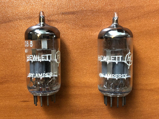 HP Select Amperex 6DJ8 ECC88 Vorverstärkerröhren, passendes Paar – Holland 1965 – NOS 