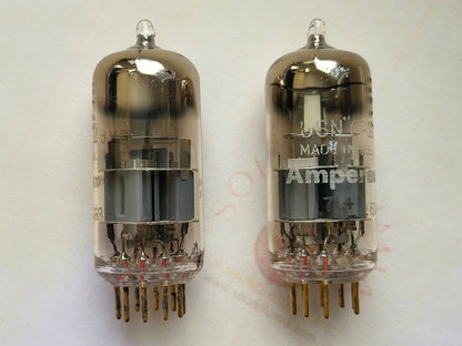 Amperex USN 6922 = E88CC D-getter Matched Pair - USA 1960 7L4 - Same code - NOS